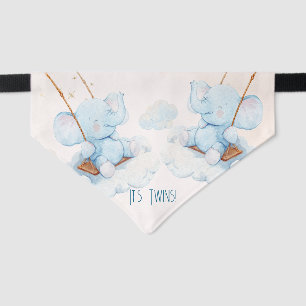 Oh Babies It's Twins Baby Shower Pet Bandana Collar