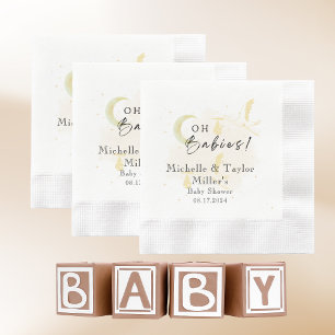 Oh Babies! Neutral Twin Storks Baby Shower Napkins