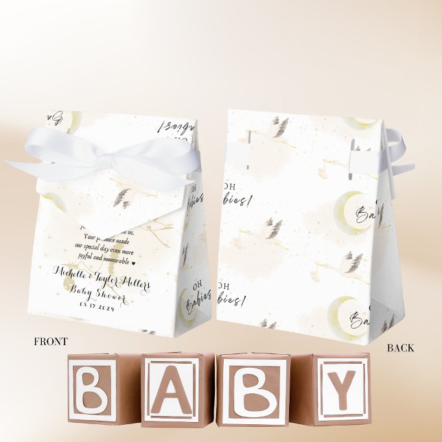 Oh Babies! Neutral Twin Storks  Favor Boxes (Creator Uploaded)