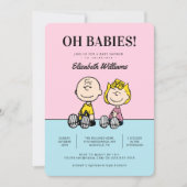 Oh Babies! Peanuts Twins Baby Shower Invitation (Front)