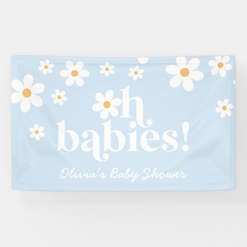 Oh Babies Retro Daisy boho baby shower Banner