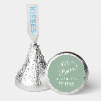 Oh Babies Sage Green Twin Baby Shower  Hershey®'s Kisses®