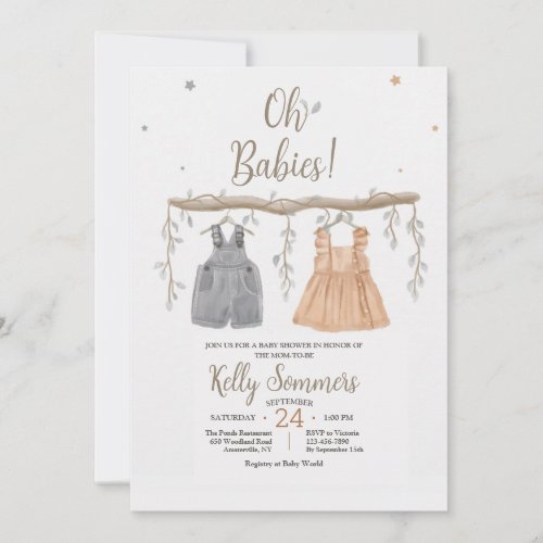 Oh Babies Shower Invitation