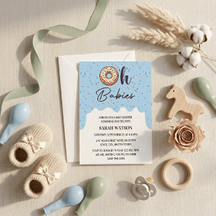 Oh Babies Sprinkle Donut Twins Baby Boy Shower Invitation