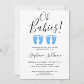 Oh Babies Twin Boys Baby Shower Invitation (Front)