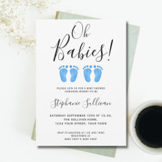Oh Babies Twin Boys Baby Shower Invitation at Zazzle