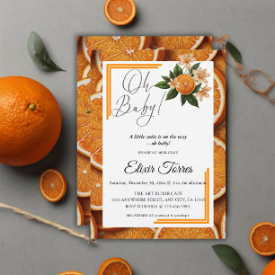 Oh Baby A Little Cutie Orange Citrus Baby Shower Invitation