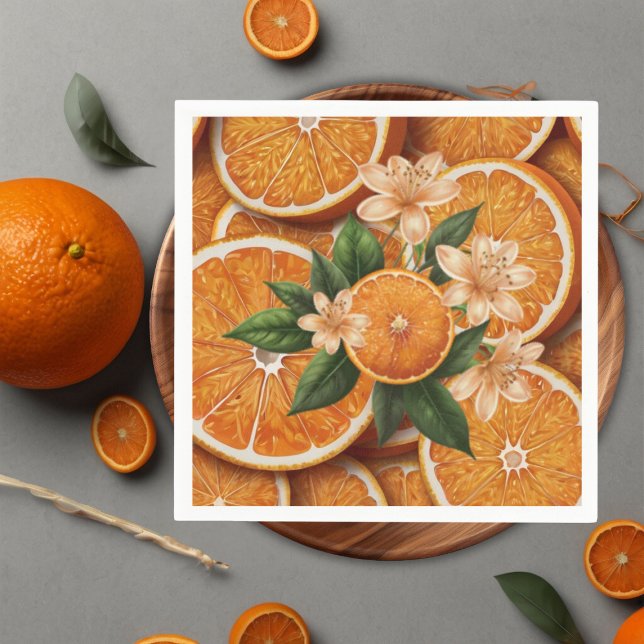 Oh Baby A Little Cutie Orange Citrus Baby Shower Napkins (Creator Uploaded)