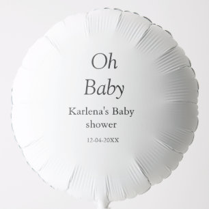 Oh baby add name baby shower date simple minimal t balloon