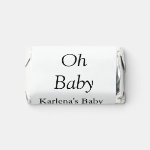 Oh baby add name baby shower date simple minimal t hershey's miniatures