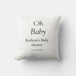 Oh baby add name baby shower date simple minimal t throw pillow