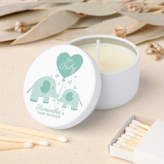 Oh Baby Adorable Elephant Baby Shower Favor  Mini Candle Favors (Insitu)
