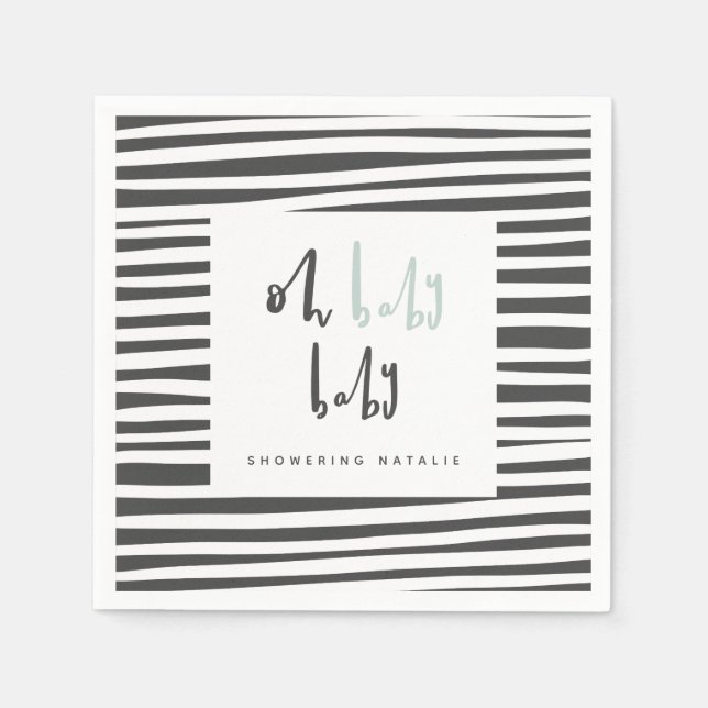 Oh baby baby baby shower party napkins (Front)