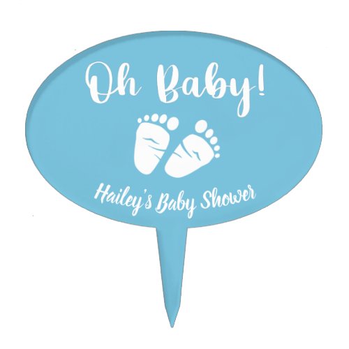 Oh Baby Baby Feet Blue Boy Baby Shower Cake Topper