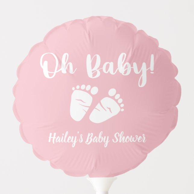 Oh Baby Baby Girl Shower  Balloon (Front)