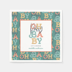 Oh baby baby modern baby shower party napkins