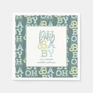 Oh baby baby modern baby shower party napkins