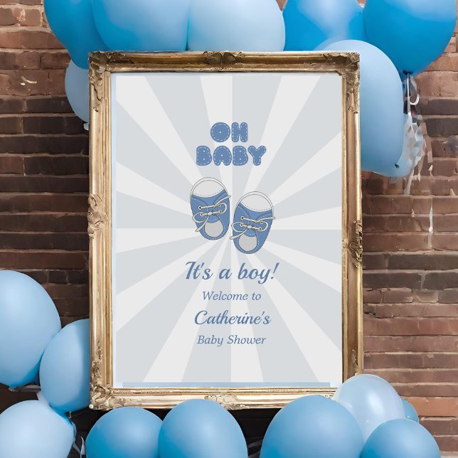 Oh Baby | Baby Shoes Blue Boy Baby Shower Welcome Foam Board (Creator Uploaded)