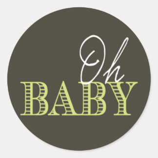 Oh Baby | Baby Shower Classic Round Sticker