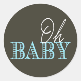 Oh Baby | Baby Shower Classic Round Sticker
