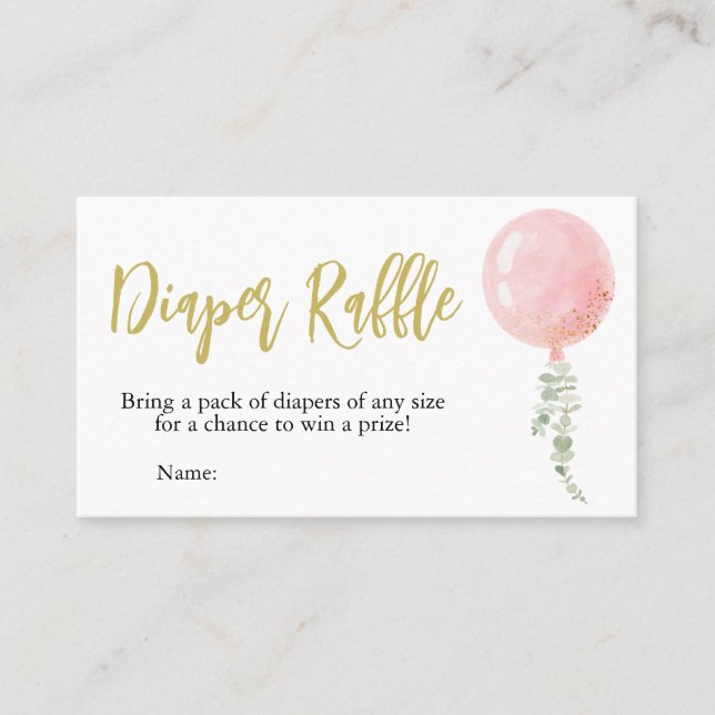 Oh Baby Baby Shower Diaper Raffle Business Card (Front)