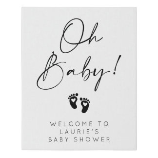 Oh Baby Baby Shower Faux Canvas Print