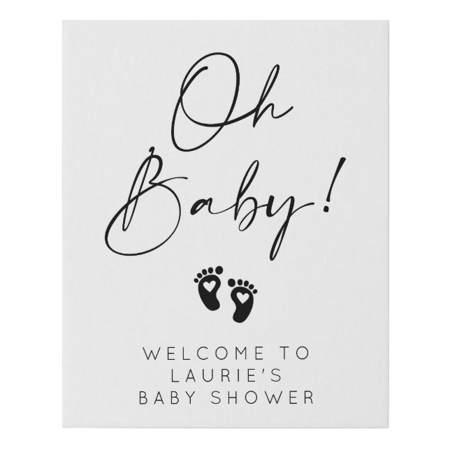 Oh Baby Baby Shower Faux Canvas Print (Front)