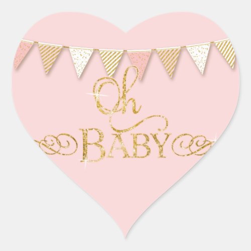 OH BABY  Baby Shower Favor Sticker Banner Pennant