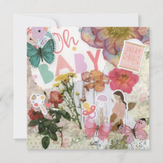 Oh Baby! Baby Shower Flat Greeting Card