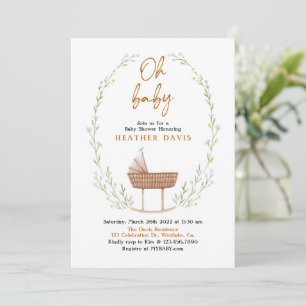 Oh Baby, Baby shower, Gender neutral Invitation