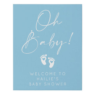 Oh Baby! Baby Shower Gender Reveal Faux Canvas Print