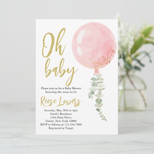 Oh Baby Baby Shower Invitation (Standing Front)
