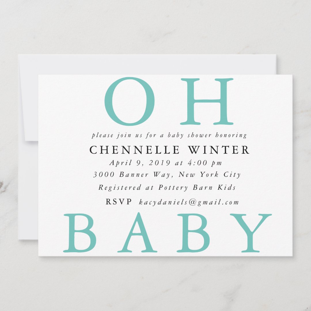 Oh Baby Baby Shower Invitation Zazzle