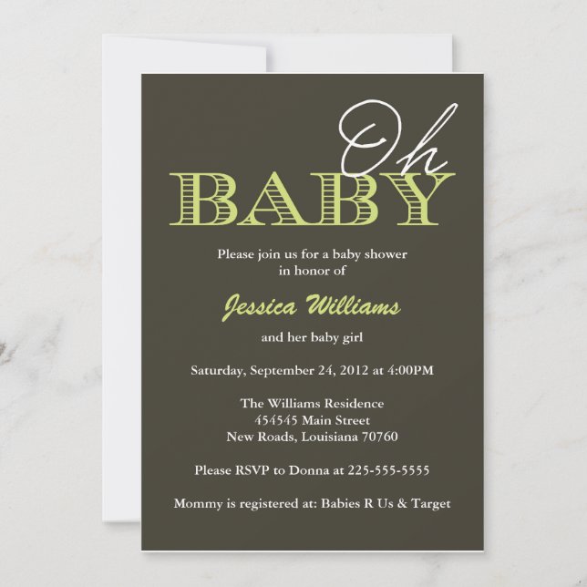 Oh Baby | Baby Shower Invitation (Front)