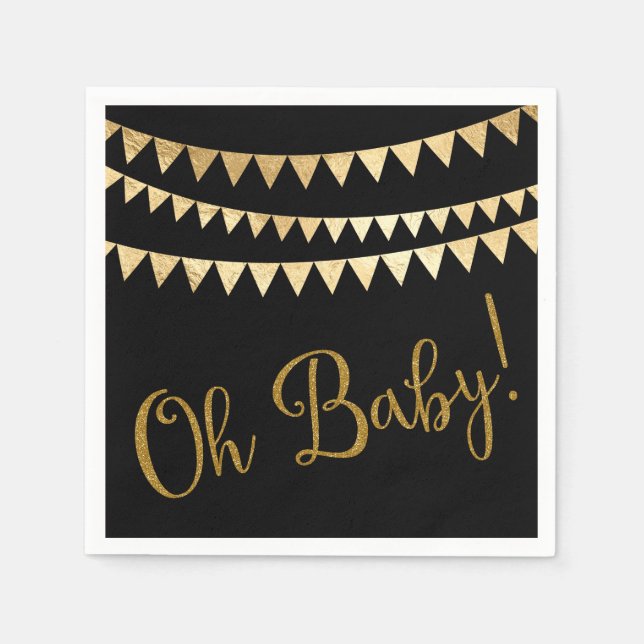 Oh Baby Baby Shower Napkins (Front)