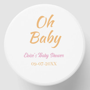 OH BABY BABY SHOWER ORANGE PURPLE SIMPLE MINIMAL MINI CANDLE FAVORS