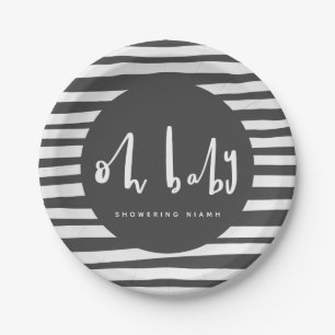 Oh Baby, baby shower Paper Plates