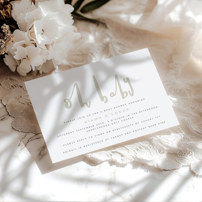 Oh baby, baby shower party invitation (sand) (Creator Uploaded)