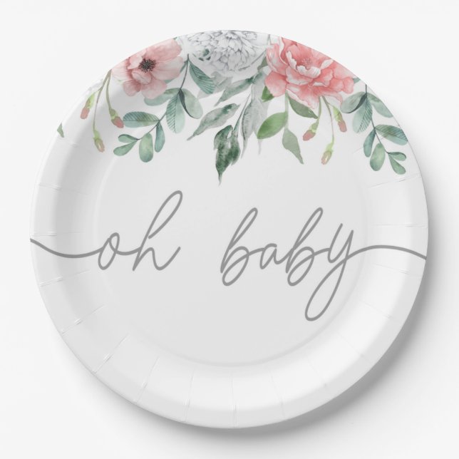 OH BABY, BABY SHOWER PARTY SUPPLIES NAPKINS PAPER PLATES (Front)