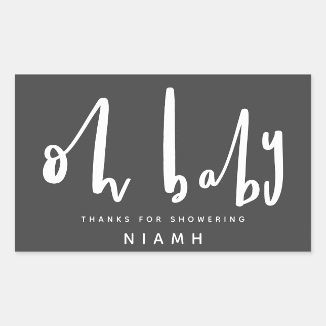 Oh Baby, baby shower Rectangular Sticker (Front)