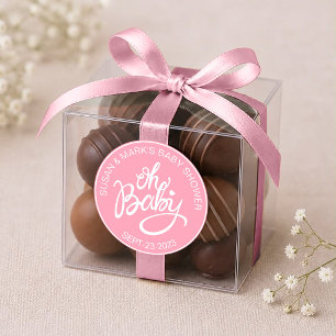 Oh Baby Baby Shower Sticker - Baby Girl
