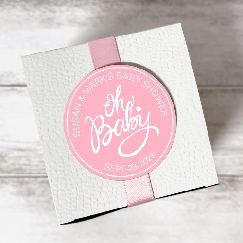 Oh Baby Baby Shower Sticker _ Baby Girl