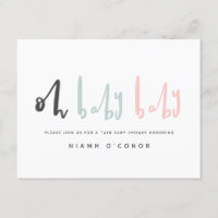 Oh baby baby twin baby shower invitation