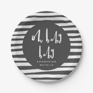 OH baby baby, twin baby shower paper plates