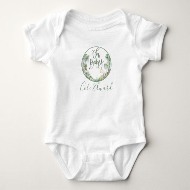 Oh Baby Bayou Swamp Baby Shower Baby Bodysuit (Front)
