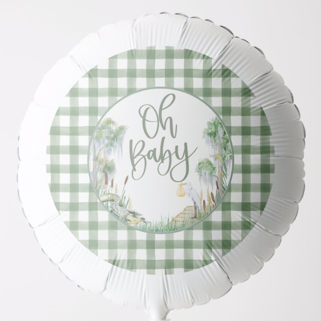 Oh Baby Bayou Swamp Baby Shower Balloon (Front)