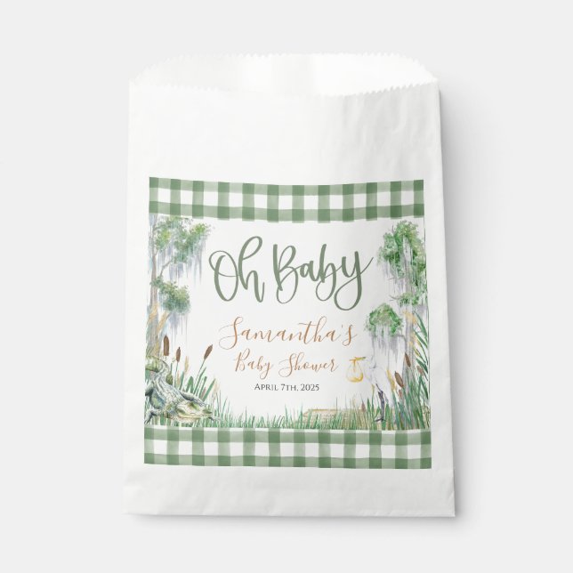 Oh Baby Bayou Swamp Baby Shower Favor Bag (Front)