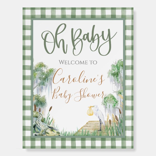 Oh Baby Bayou Swamp Baby Shower Foam Board (Front)