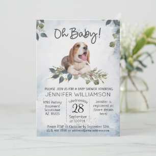 Oh Baby! Beagle Puppy Dog Baby Shower Invitation
