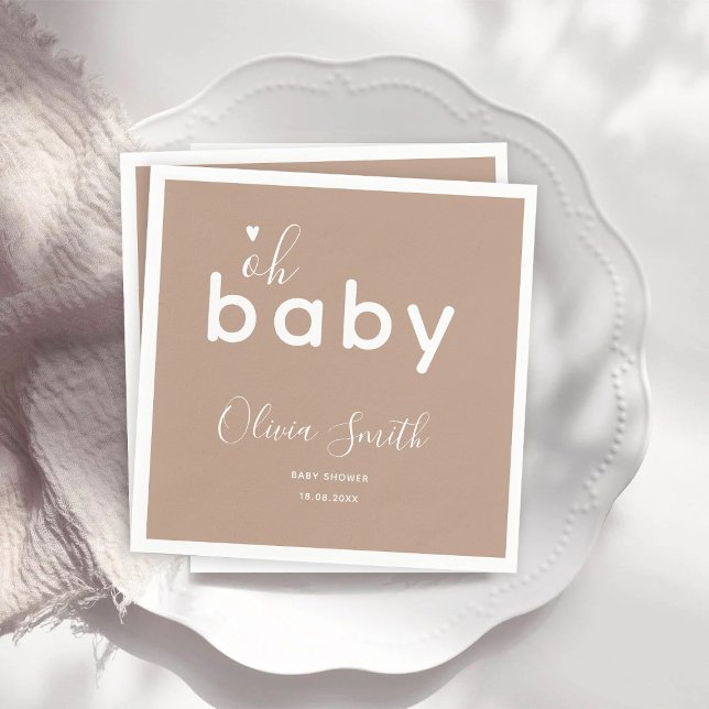 Oh Baby Beige Napkins (Creator Uploaded)